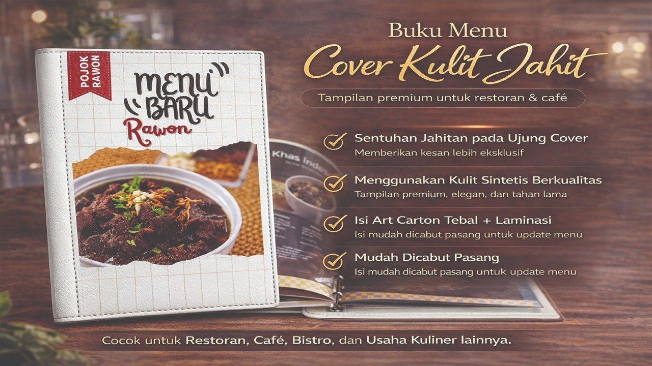 Buku Menu Cover Kulit Jahit: Tampilan Premium untuk Restoran & Café