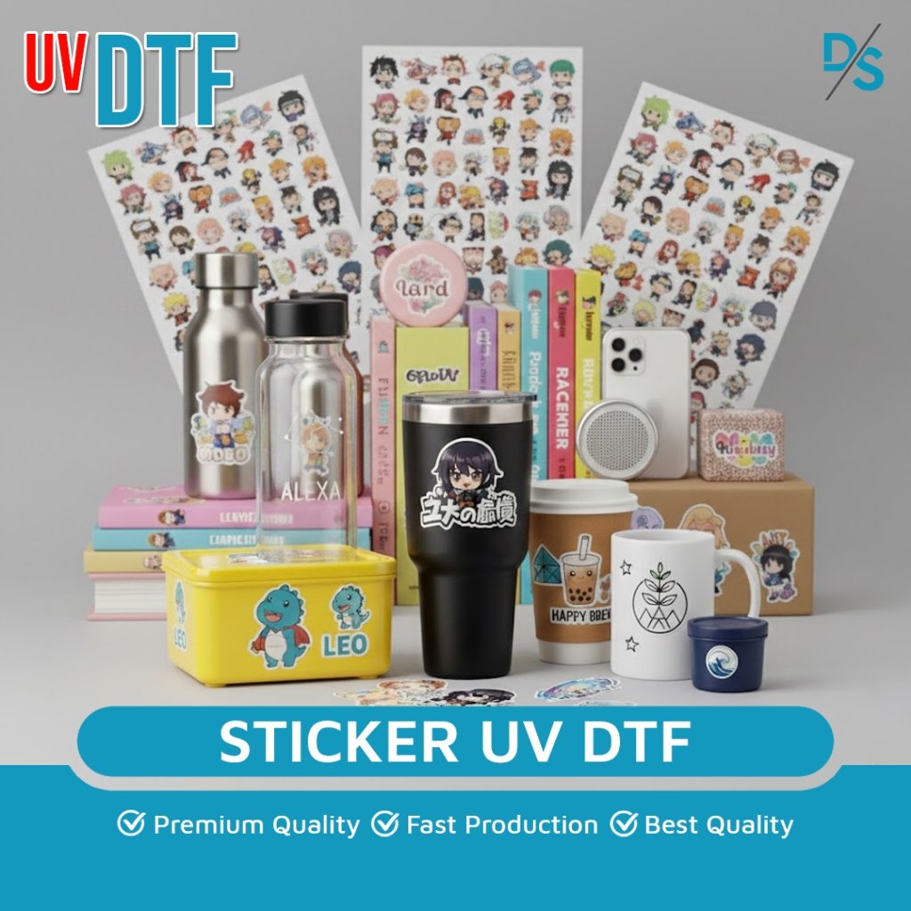 Stiker UV DTF Custom Ukuran A4