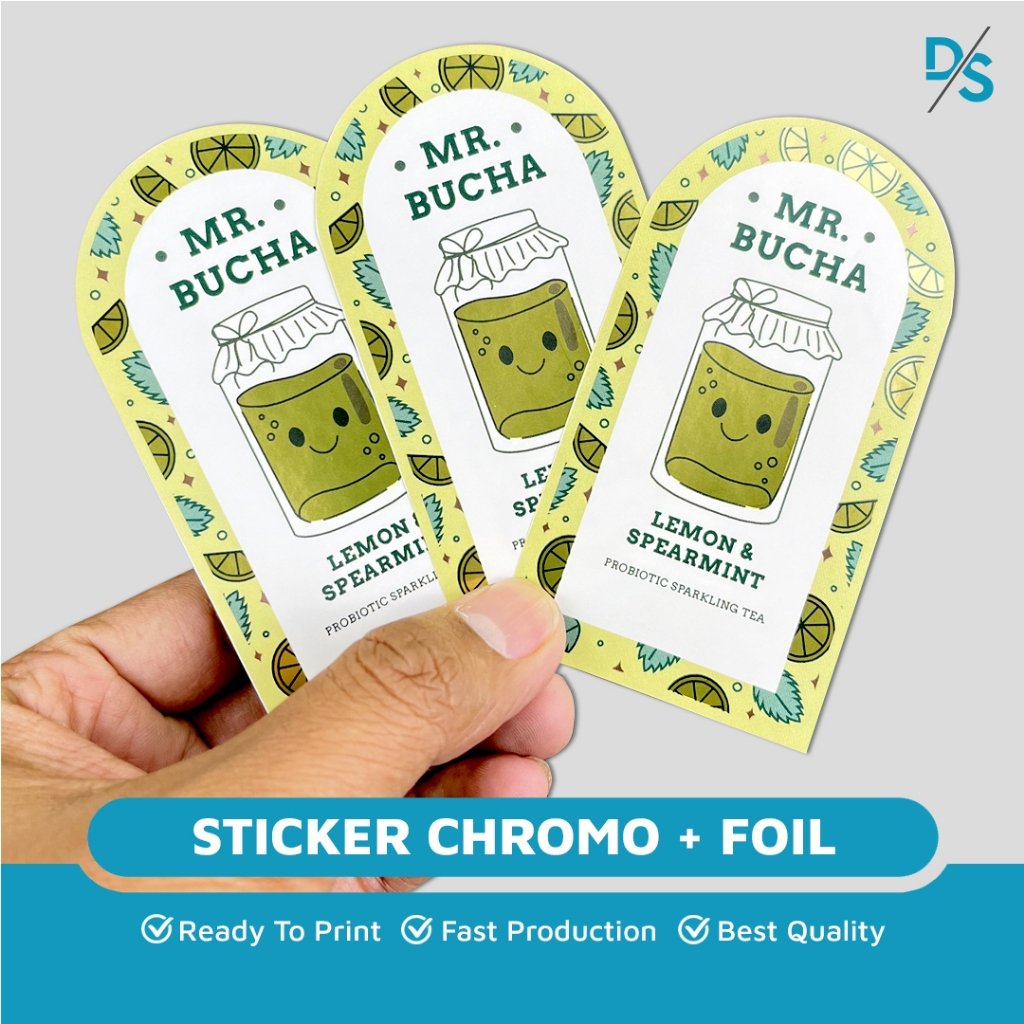 Cetak Sticker Chromo Foil Silver / Emas