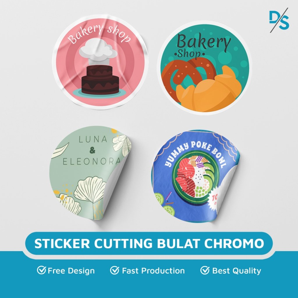 Cetak Stiker Chromo Bentuk Bulat ( Satuan )