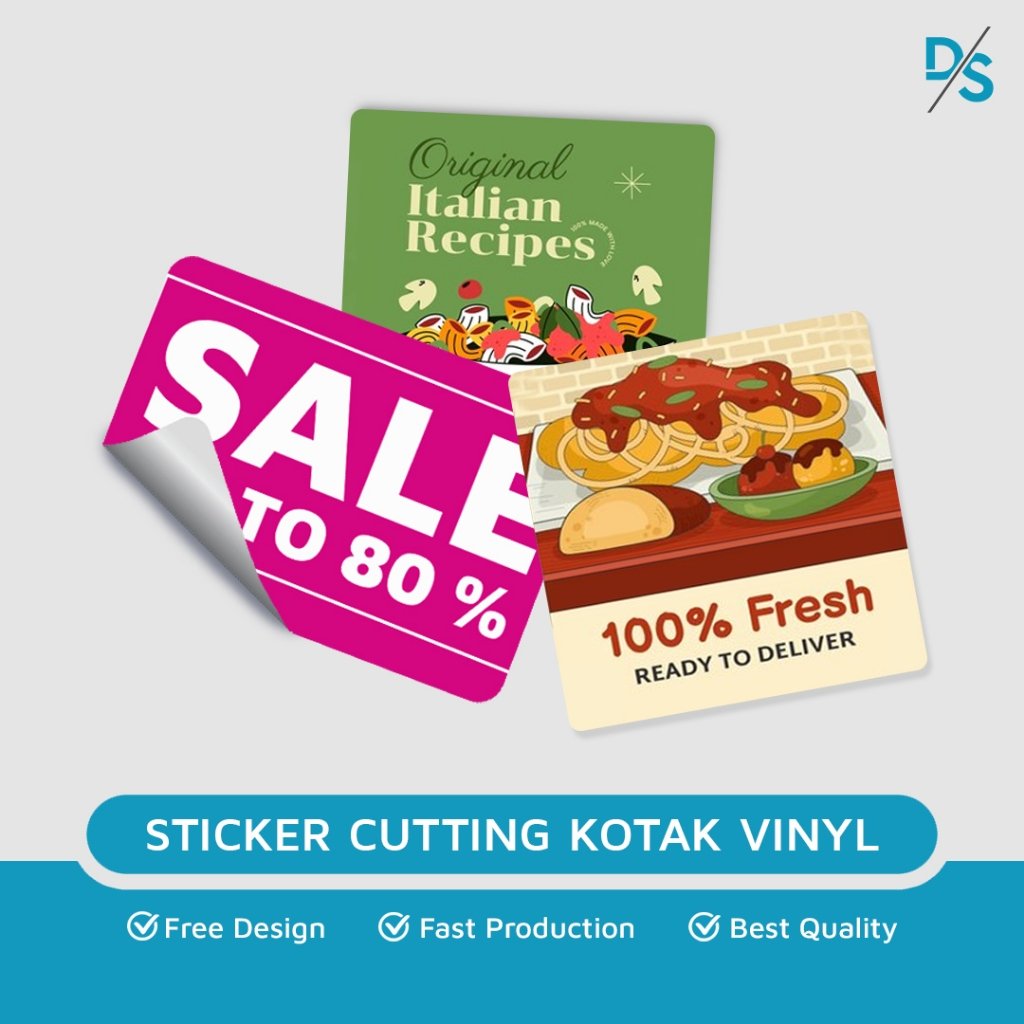 Cetak Stiker Custom Vinyl Kotak ( Satuan )