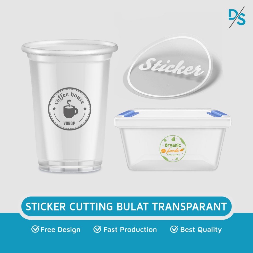 DSPRINTING - Cetak Stiker Custom Transparan Bulat  ( Satuan )