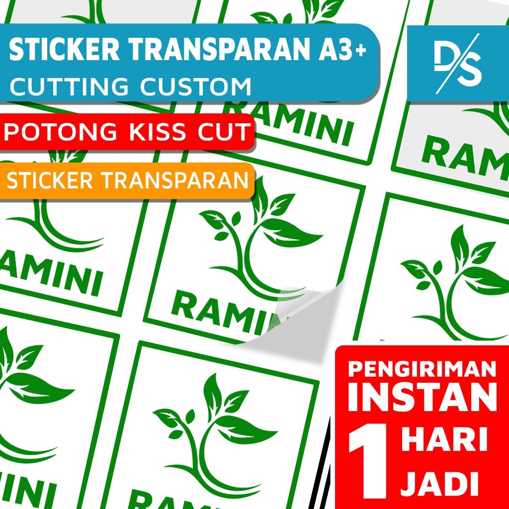 Cetak Stiker Transparant A3 Instan